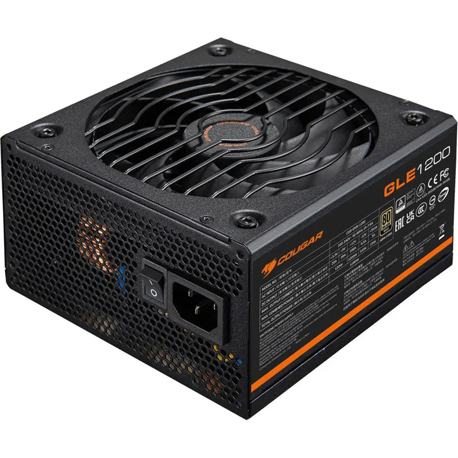 Cougar GLE 1200W Power Supply, 80 PLUS Gold, Fully Modular, PCIe 5.1 12+4 Pin, ATX 3.1, Japanese Capacitors, HDB Fan