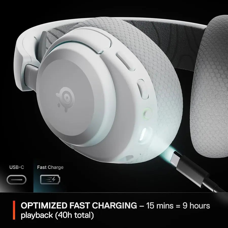 SteelSeries Arctis Nova 3P Wireless Gaming Headset 2.4GHz/Bluetooth, 40-Hour Battery, Neodymium Magnetic Drivers, Multi-Platform, White 61687