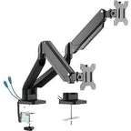 Twisted Minds TM-26-C012U Dual Monitor Aluminum Slim Mechanical Spring USB Monitor Arm, Dual Mount Options, Detachable VESA Plate, Built-In Spring Gauge, USB3.0 Ports