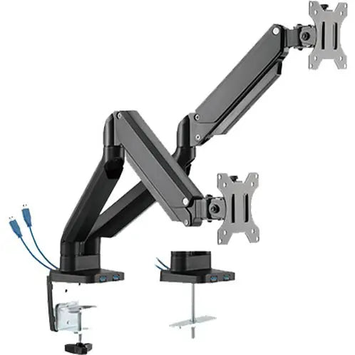 Twisted Minds TM-26-C012U Dual Monitor Aluminum Slim Mechanical Spring USB Monitor Arm, Dual Mount Options, Detachable VESA Plate, Built-In Spring Gauge, USB3.0 Ports