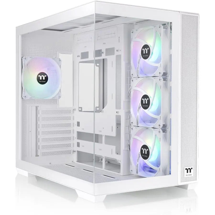 Thermaltake View 380 TG ARGB Snow ATX Case, Dual Chamber, 4x120mm ARGB Fans, Dual Tempered Glass, Hidden-Connector Motherboard Support, White