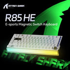 ATTACK SHARK R85 HE Rapid Trigger Keyboard Magnetic Switch, 75% Wired 8KHz Magnetic Keyboard, 0.005mm Rapid Trigger Accuracy, 8000Hz Polling Rate, Custom RGB Lightbox - White
