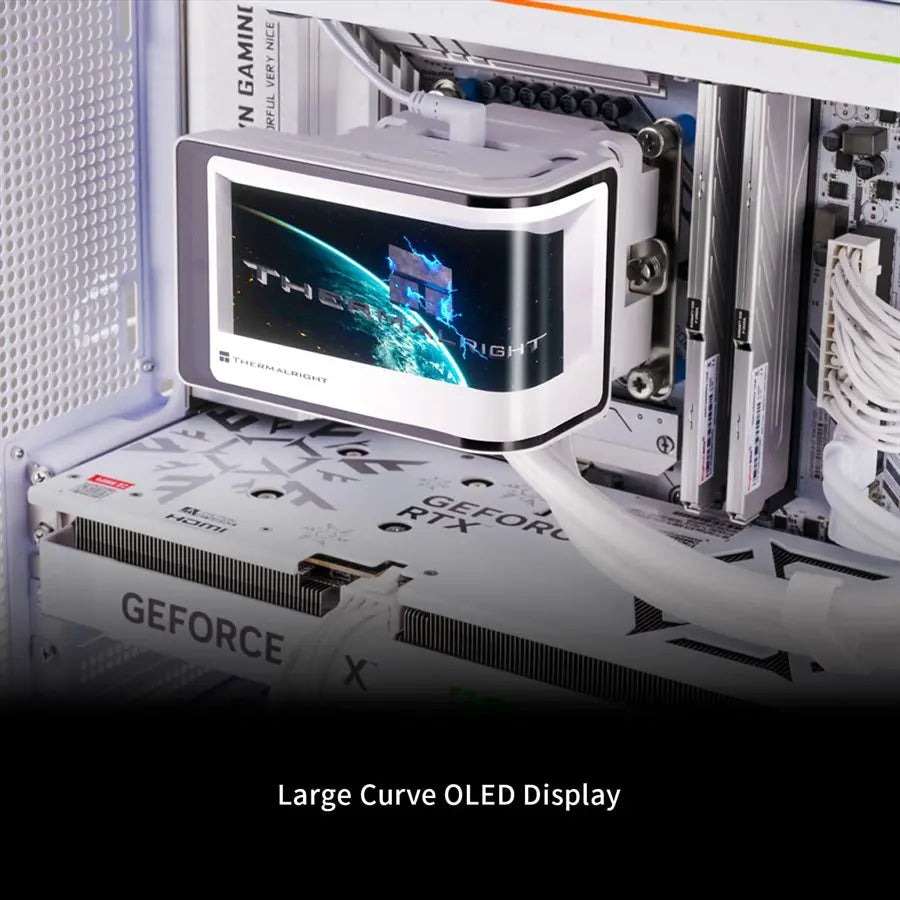 Thermalright Wonder Vision 360 UB ARGB White Liquid CPU Cooler – 6.67' 3D Curved AMOLED Screen, 2K 60Hz Display, Triple 2150RPM Fans, Intel LGA1851/1700, AMD AM4/AM5