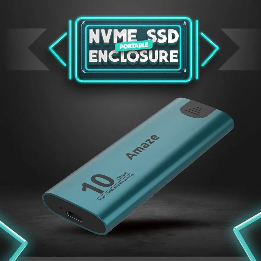 Amaze A220 Portable M.2 NVMe SSD Enclosure 10Gbps, Aluminum Alloy, Tool-Free, Type-C Cable Included