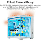 Asus A32 Plus TG ARGB Case Midtower ATX, Tempered Glass, 4 ARGB Fans, 360mm Radiator Support, USB 3.2 Gen 2 Type-C, 420mm GPU, White