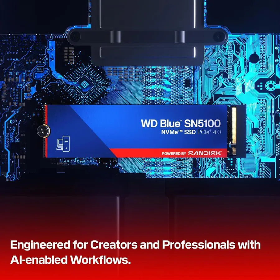 WD Blue SN5100 NVMe SSD 1TB, PCIe Gen 4.0, M.2 2280, Read Up To 7100MB/s