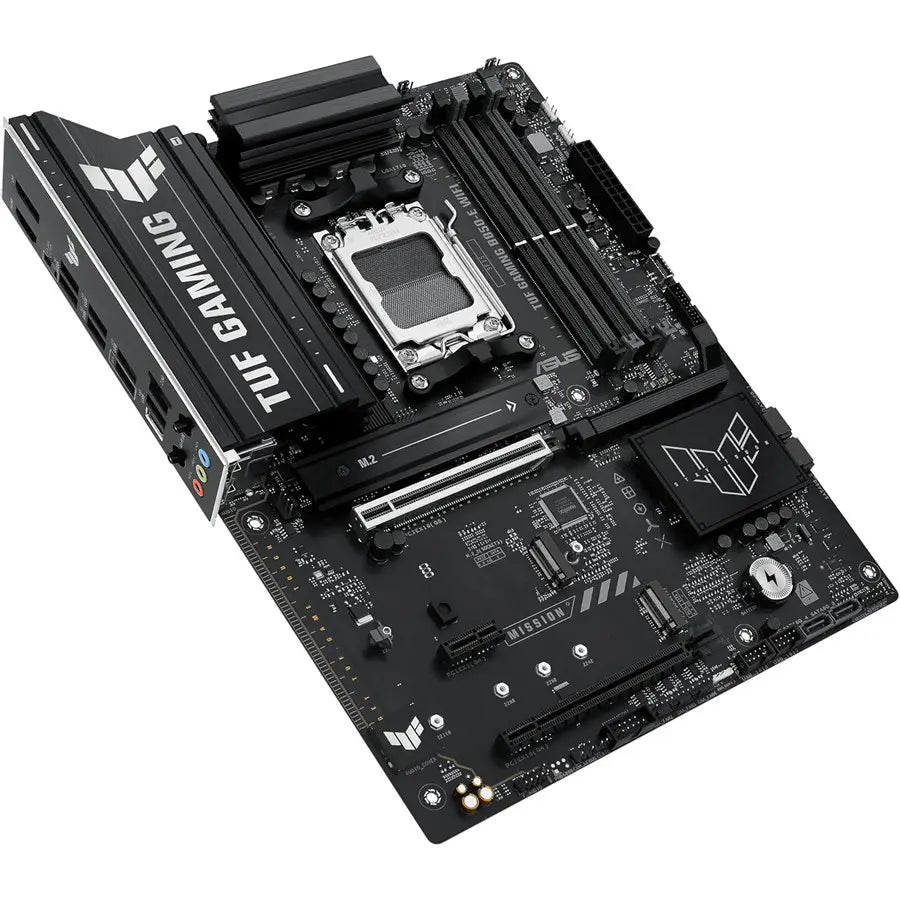 ASUS TUF GAMING B850-E WIFI Motherboard, AMD AM5, 8+2+1 Power Stages, DDR5, PCIe 5.0 x16, 3X M.2, Wi-Fi 6E, 2.5Gb LAN, USB 20Gbps Type-C, USB 10Gbps Type-C, Aura Sync