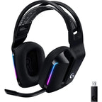 Logitech G733 Wireless Headset, Detachable 6mm Mic, LIGHTSPEED, LIGHTSYNC RGB, Black, 981-000867