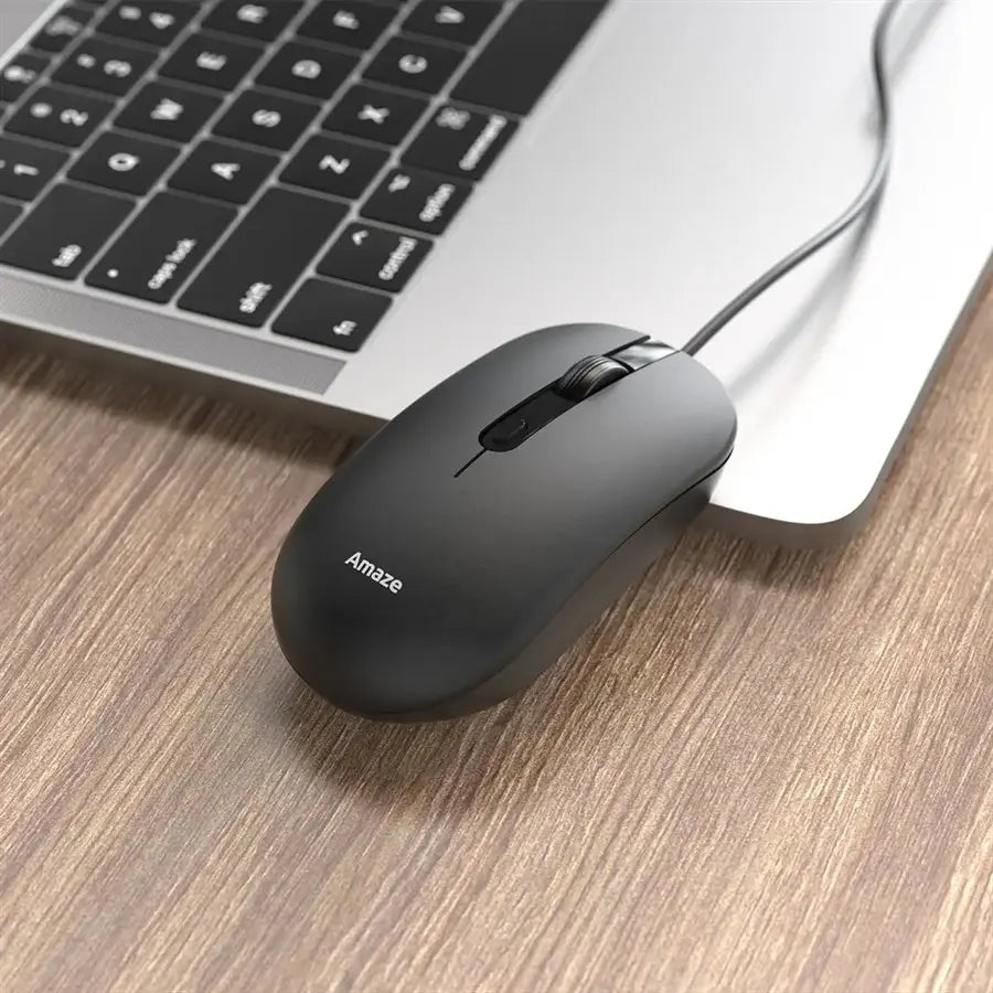 Amaze Probus A704 Wired Mouse, Adjustable 800/1200/1600/2400 DPI, 4 Buttons, Silent Touch, Ergonomic Design, USB 1.6m Cable, Black
