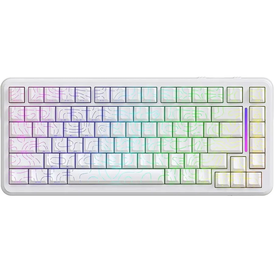 ATTACK SHARK X82PRO HE Wireless Rapid Trigger Gaming Keyboard, Hall Effect Magnetic Switch, 0.01mm Adjustable Actuation, 8Khz Polling Rate, Hot-Swap, RGB, White Contours