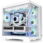 Thermaltake View 380 TG ARGB Snow ATX Case, Dual Chamber, 4x120mm ARGB Fans, Dual Tempered Glass, Hidden-Connector Motherboard Support, White