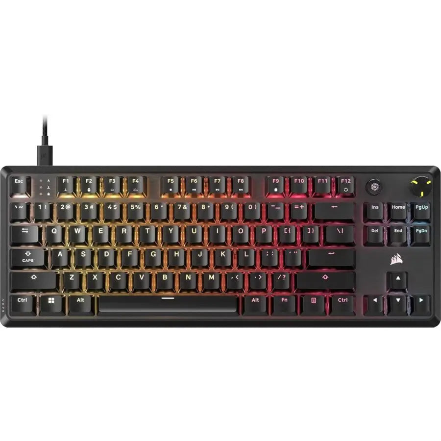 Corsair K70 CORE TKL RGB Mechanical Wired Gaming Keyboard, Tenkeyless Layout, MLX Red v2 Switches, Per-Key RGB, Black