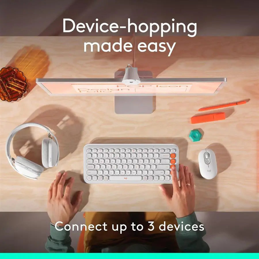Logitech POP Mouse Wireless Mouse, High Precision Optical Tracking, 1000-4000 DPI, 4 Buttons, Multi-Device 3 Easy-Switch, Graphite 910-007401