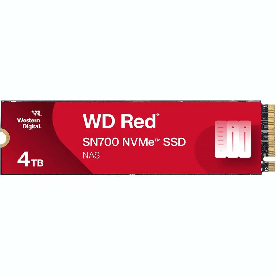 Western Digital WD Red SN700, Internal Solid State Drive, 4TB, Gen3 PCIe, M.2 2280, Up To 3,400MB/s, WDS400T1R0C