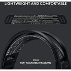 Logitech G733 Wireless Headset, Detachable 6mm Mic, LIGHTSPEED, LIGHTSYNC RGB, Black, 981-000867