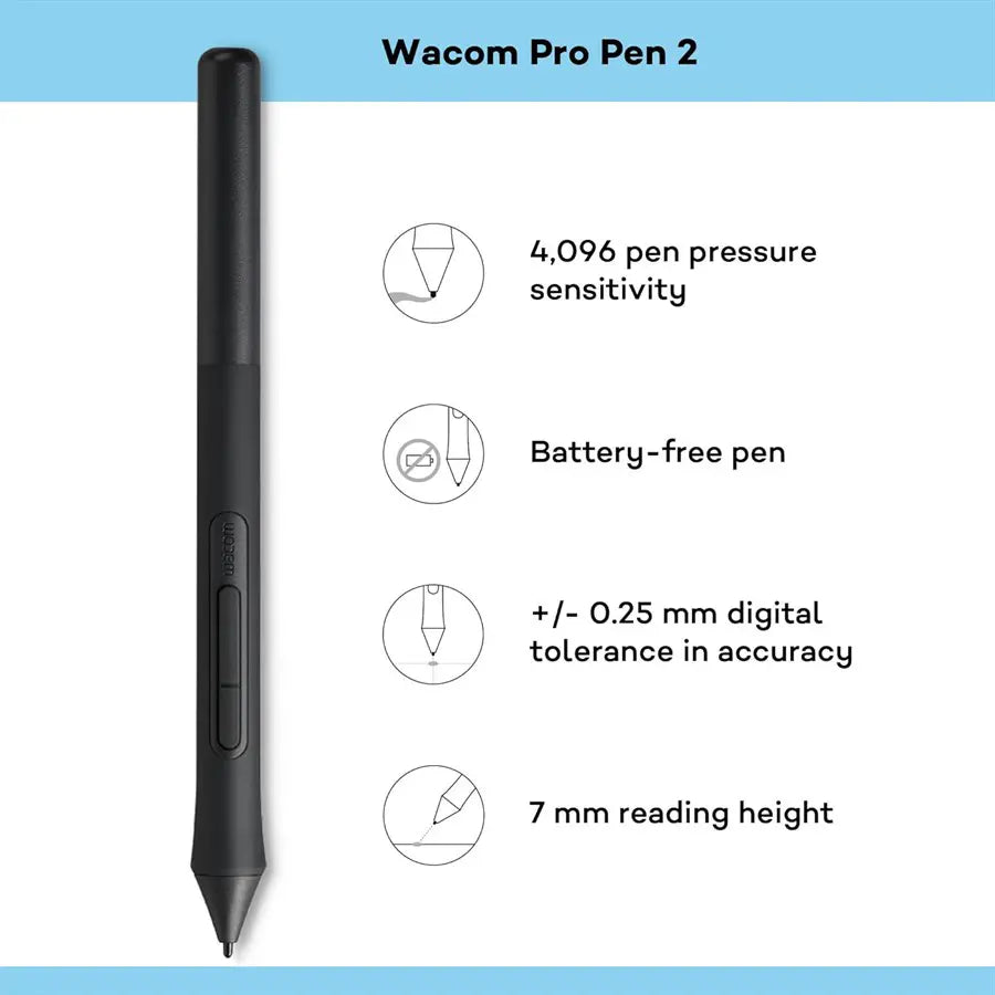 Wacom Intuos CTL-6100WLK-N Graphics Tablet, 8 Inch, 216 x 135 mm Active Area, 4096 Pressure Levels, 4 Customisable Keys, Bluetooth, Ambidextrous Design