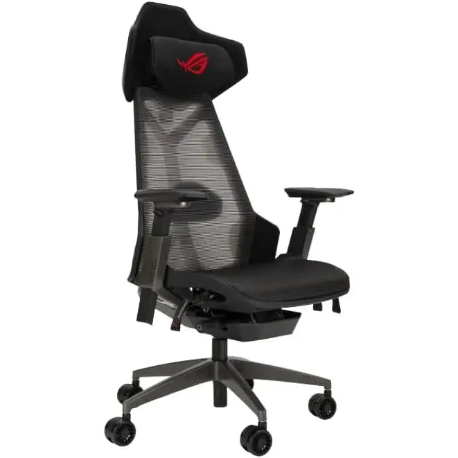 Asus ROG Destrier Ergo Gaming Chair, Cyborg Aesthetic, Adjustable Seat, Mobile Arm Support Mode, Acoustic Panel, Aluminum Frame, Mesh & PU Foam, Black, Free Shipping