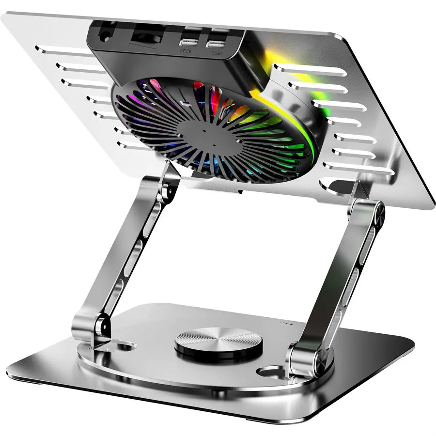 Amaze A525 Laptop Aluminum Rotatable RGB Cooling Stand with 110mm Fan, 10 RGB Modes, 360° Plate