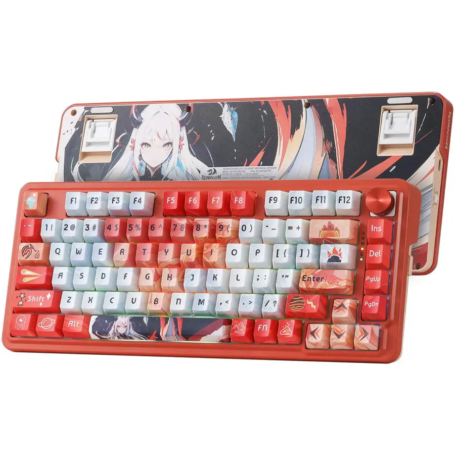 Redragon K673 Ucal Pro 75% Wireless Gaming Keyboard, 3-Mode USB-C BT3.0/5.0 2.4GHz, RGB, Hot-Swap, 4000mAh, Anime Style PBT Keycaps