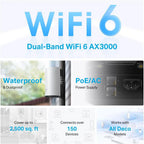 TP-Link Deco X50-Outdoor Outdoor WiFi, AX3000 Dual Band WiFi 6, Dual Gigabit Ports, Weatherproof, Works with Deco Mesh, Pole/Wall/Table Mount, 1-Pack