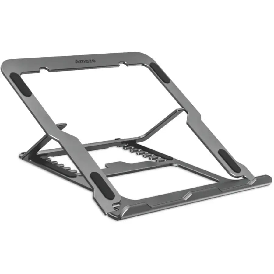 Amaze A535 Aluminum Alloy Foldable Laptop And Tablet Riser, Thin Portable Stand, 8-Step Height Adjustment, For Laptops Till 15.6 Inch