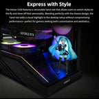 Lian Li Vector V100 ATX Mid-Tower PC Case, Black, Dual 4mm Tempered Glass Panels, ARGB Lighting, Supports ITX M-ATX ATX E-ATX, Up To 9 Fans, 360mm Radiator, GPU Support Bracket