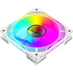 GameMax FN12A-C8I-W 120mm ARGB PC Case Fan White Infinity Mirror Center 5V 3pin Aura Sync 800-1600 RPM 4pin PWM High-Performance Quiet Cooling