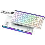 ATTACK SHARK R85 HE Rapid Trigger Keyboard Magnetic Switch, 75% Wired 8KHz Magnetic Keyboard, 0.005mm Rapid Trigger Accuracy, 8000Hz Polling Rate, Custom RGB Lightbox - White Contours
