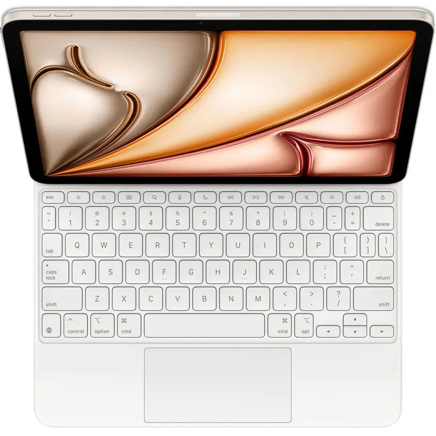 Apple Magic Keyboard MDFV4 for 11 Inch iPad Air M3, US English, Glass Touchpad, 14-Key Function Row, Floating Cantilever Design, Foldable Case, USB-C Pass-Through Charging
