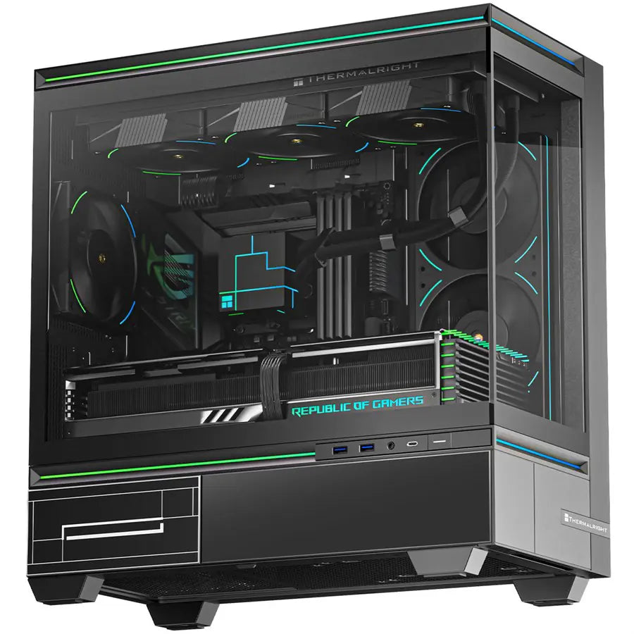Thermalright TL-M10 Mid-Tower mATX PC Case, Tempered Glass, ABS and SPCC, USB 3.0x2, Type-C, Audio Mic, GPU Length Limit 360mm Black