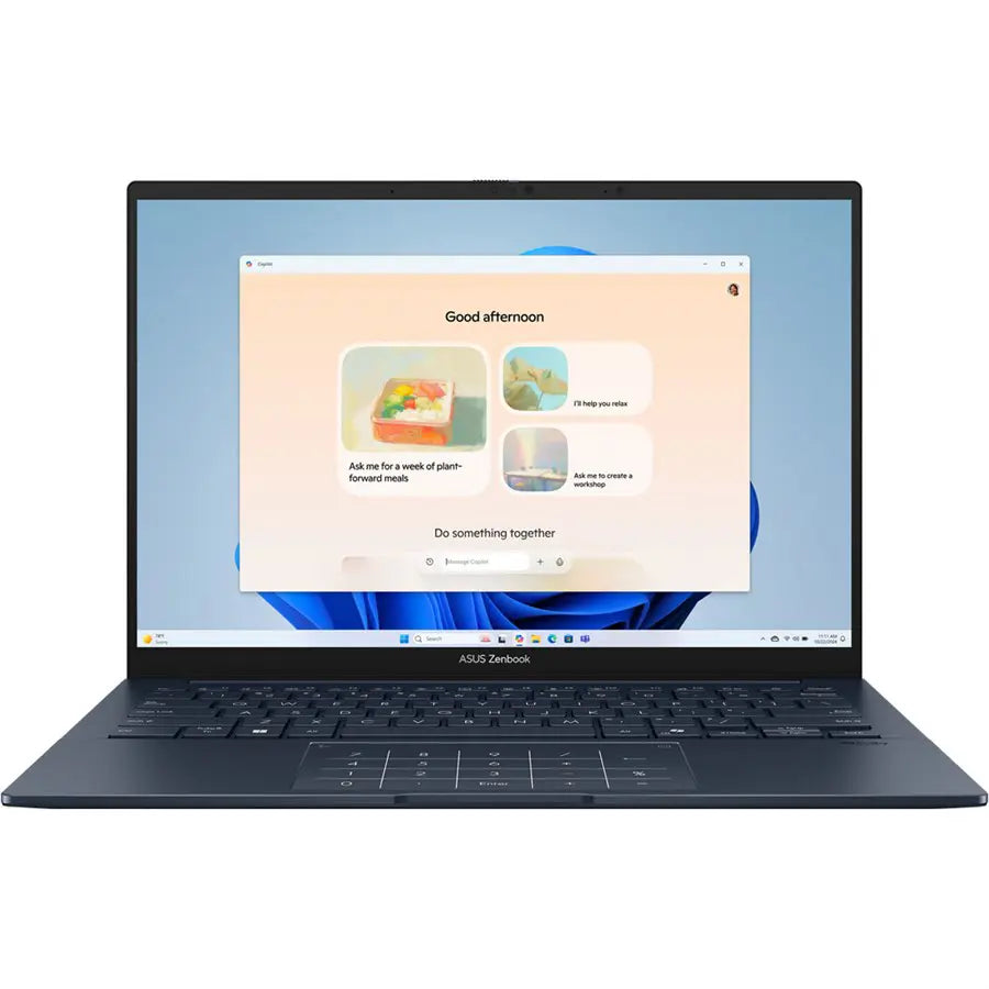 ASUS Zenbook UX3405MA-PZ464W Laptop, Intel Core Ultra 9-185H Up To 5.1GHz, 16GB LPDDR5X, 1TB SSD, 14 Inch 3K OLED Touch, Intel Arc Graphics, Backlit Keyboard, Windows 11, Ponder Blue (Official Warranty)