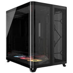 Corsair AIR 5400 LX-R ARGB iCUE Link Mid-Tower Computer Case, Triple-Chamber Design, Tempered Glass, 3x120mm RGB Fans, Black
