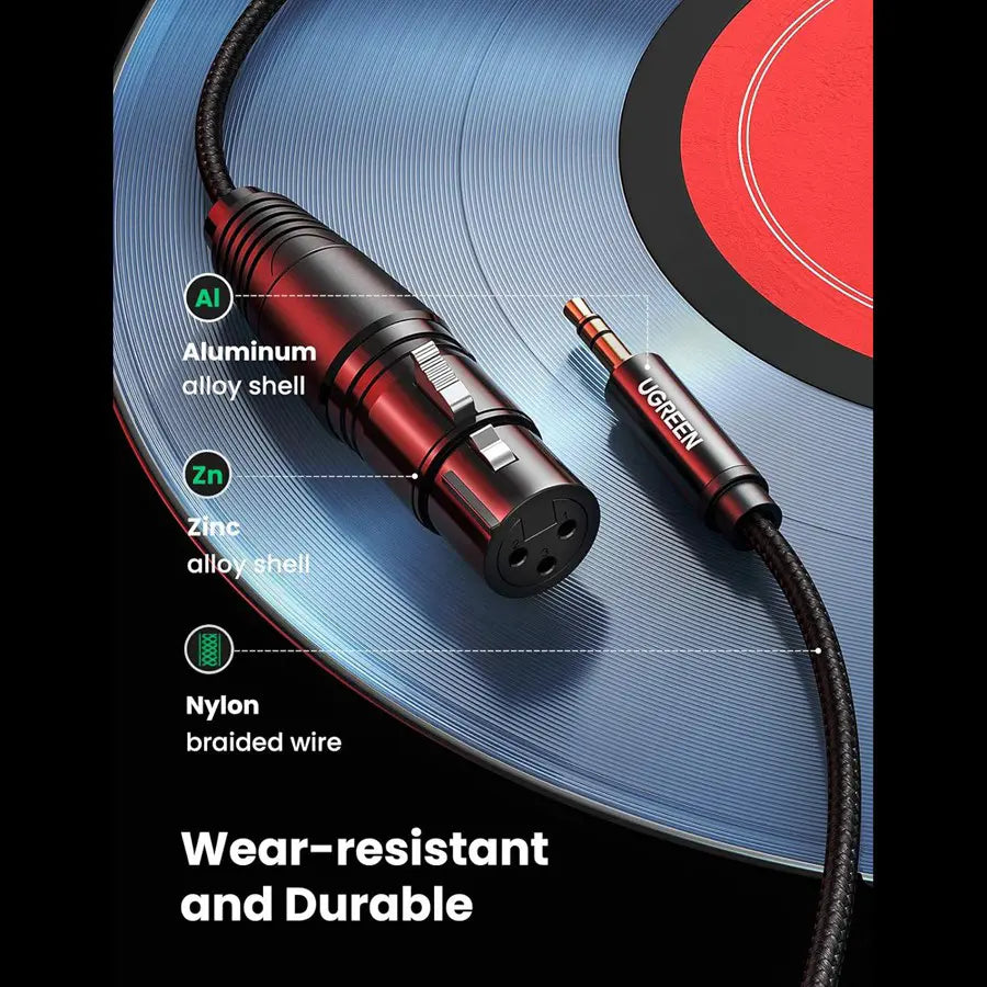 UGREEN 3.5mm To XLR Male To XLR Female Microphone Cable, 2 Meter, 20244