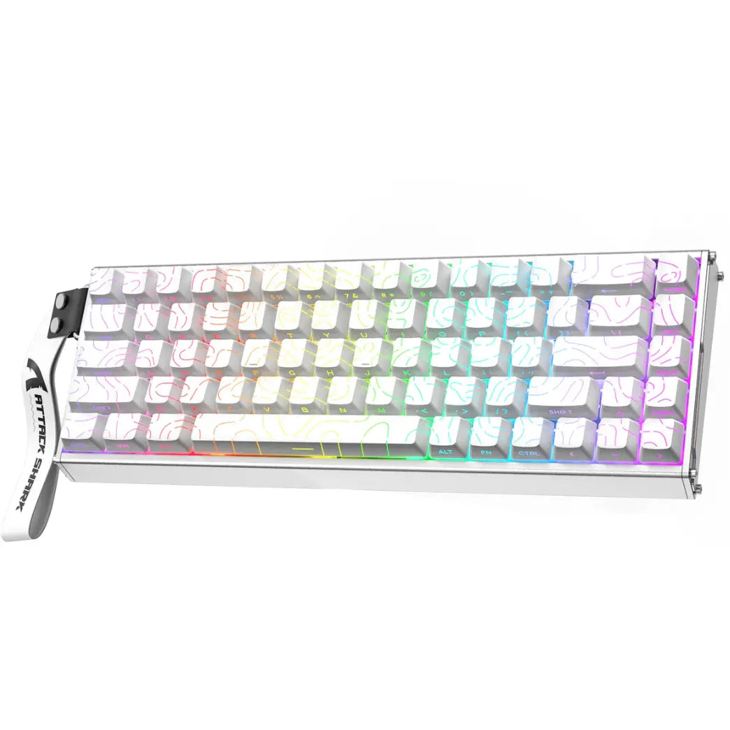 Attack Shark X68 Max Mechanical Keyboard Wired, Magnetic Switch, 8000Hz Polling Rate, RGB Backlighting, White Contours
