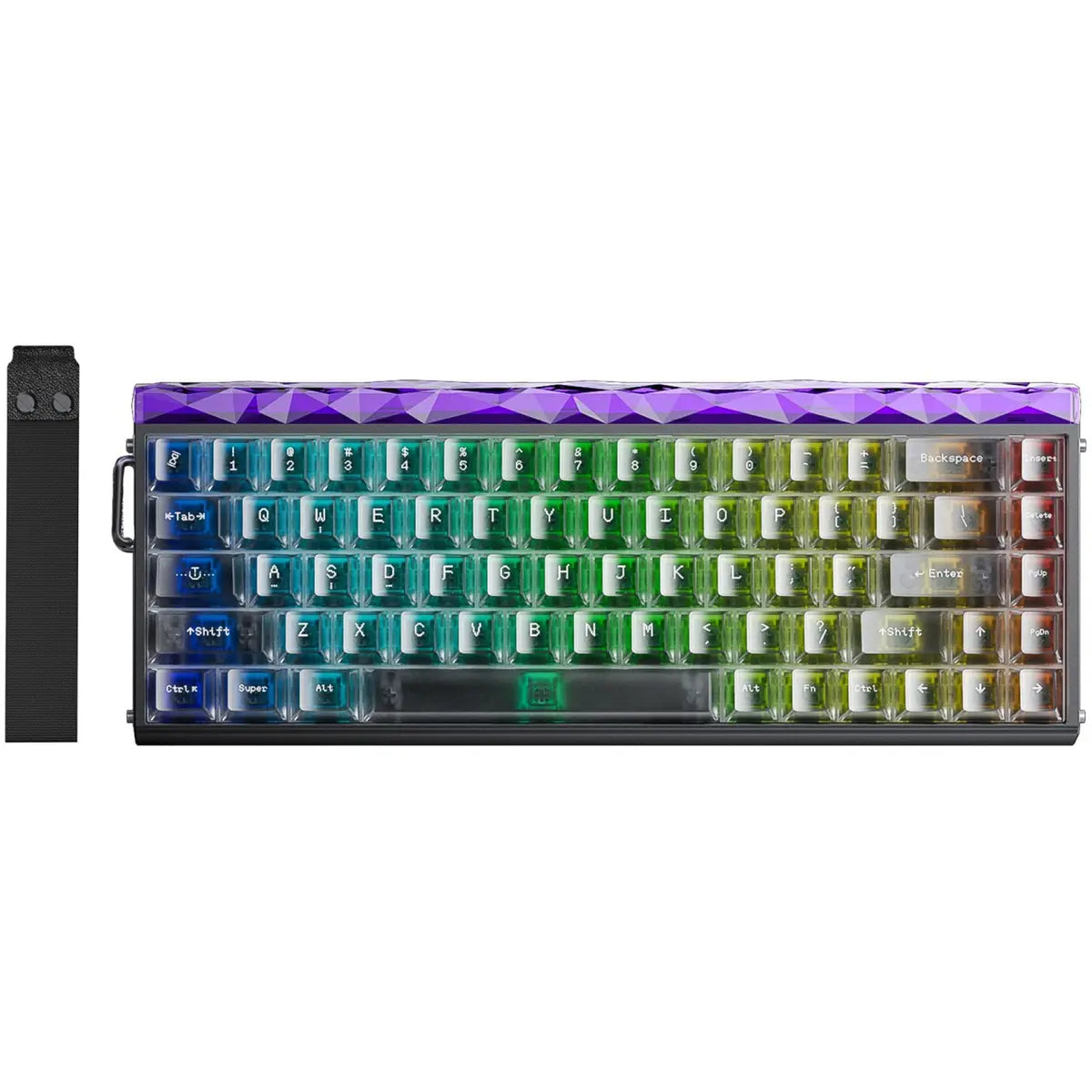 Aula Hero68 HE Magnetic Keyboard, Jade King Magnetic Hall Effect Switch, 8000Hz Polling Rate, Rapid Trigger, Hot Swap, 16.8M RGB, TKL 60% Layout, USB Type-C, Transparent Black