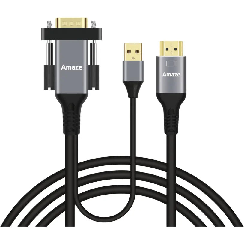AMAZE VGA To HDMI Cable, 1920 x 1080 60Hz, 2 Meter, A835