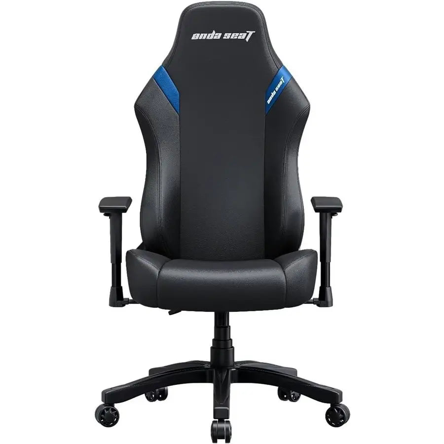 AndaSeat Luna Gaming Chair | Ergonomic Reclining, PVC Leather Computer Home Office Chair, Creative Rocking Function, Moulded Foam | Black and Blue