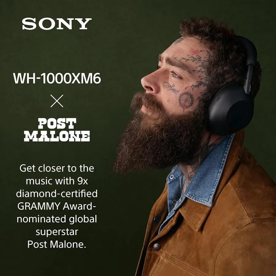 Sony WH-1000XM6 Wireless Headphones | Noise Canceling | HD NC Processor QN3 | 12 Microphones | 30H Battery | Black (Official Warranty)