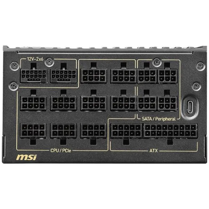 MSI MEG Ai1600T Power Supply, 1600W, PCIe 5.1 and ATX 3.1 Ready, Dual-Native 12V-2x6 Connectors, Tri-Certified Titanium