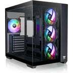 Thermaltake View 380 TG ARGB Mid Tower ATX PC Case, Dual Tempered Glass, 4x120mm ARGB Fans Included, Hidden-Connector Motherboard Support, USB 3.2 Gen 2 Type-C, Black, CA-1Z2-00M1WN-00