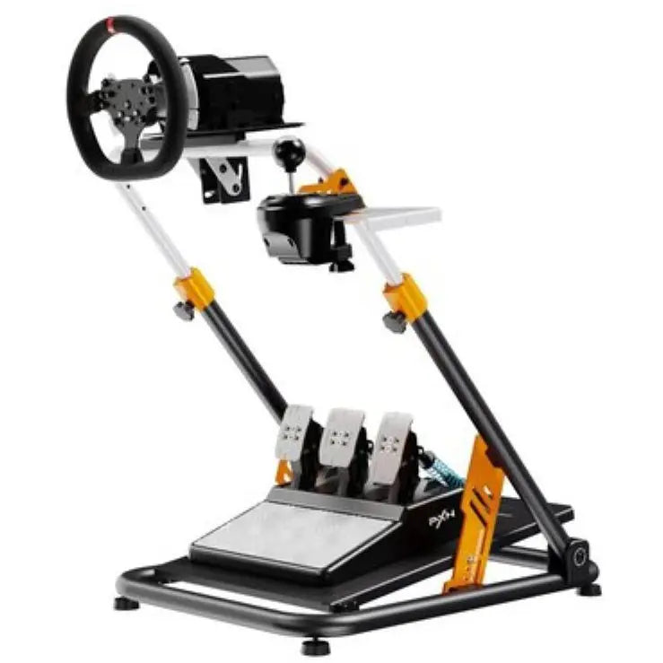 PXN A11 Gaming Steering Wheel Foldable Stand, Q235 Carbon Steel, Adjustable Height and Angle, Gear Shifter Mount, Non-Slip Base