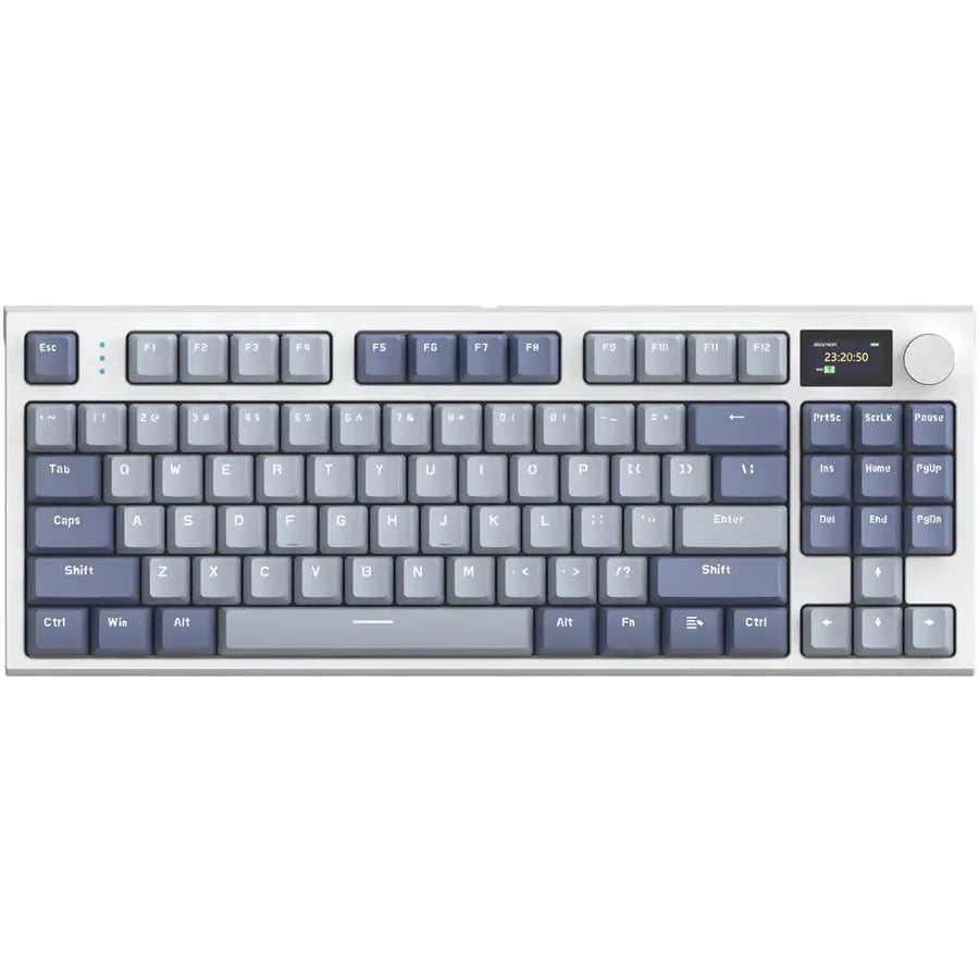 ATTACK SHARK K86 Wireless Mechanical Keyboard, 75% Layout, Smart TFT Color Display and Knob, Gasket Mount, Bluetooth 5.0 and 2.4G and Type-C, RGB Backlight, Lavender Blue
