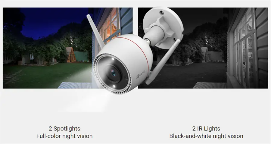 EZVIZ H3c 2K+ Wi-Fi Smart Home Camera 4MP | Color Night Vision | AI Human Detection | 2.8mm Wide-Angle Lens | Dual Antenna Wi-Fi