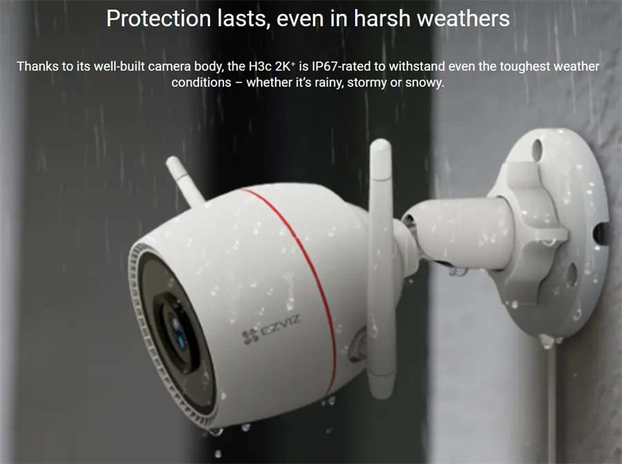 EZVIZ H3c 2K+ Wi-Fi Smart Home Camera 4MP | Color Night Vision | AI Human Detection | 2.8mm Wide-Angle Lens | Dual Antenna Wi-Fi