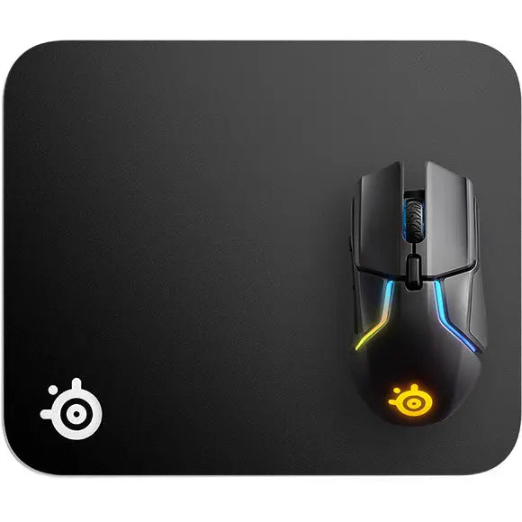 SteelSeries QcK Medium Gaming Mousepad, Micro-Woven Cloth Surface, Non-Slip Rubber Base, Optimized for Optical and Laser Sensors, 320mm x 270mm x 2mm, Black 63004