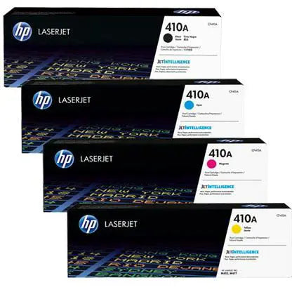 HP Complete HP Color Toner Set - 410A, Black, Cyan, Yellow & Magenta