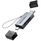 CABLETIME CD40G USB C and USB 3.0 to Micro SD Card Reader, Dual Port USB A and USB C, SD and TF3.0 104Mb/s, Aluminum and ABS