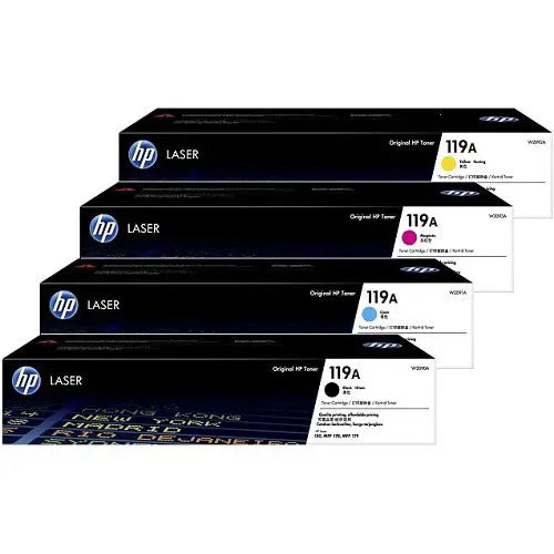 HP 119A 4-Pack Bundle Genuine Toner Cartridges (W2090A-W2092A)