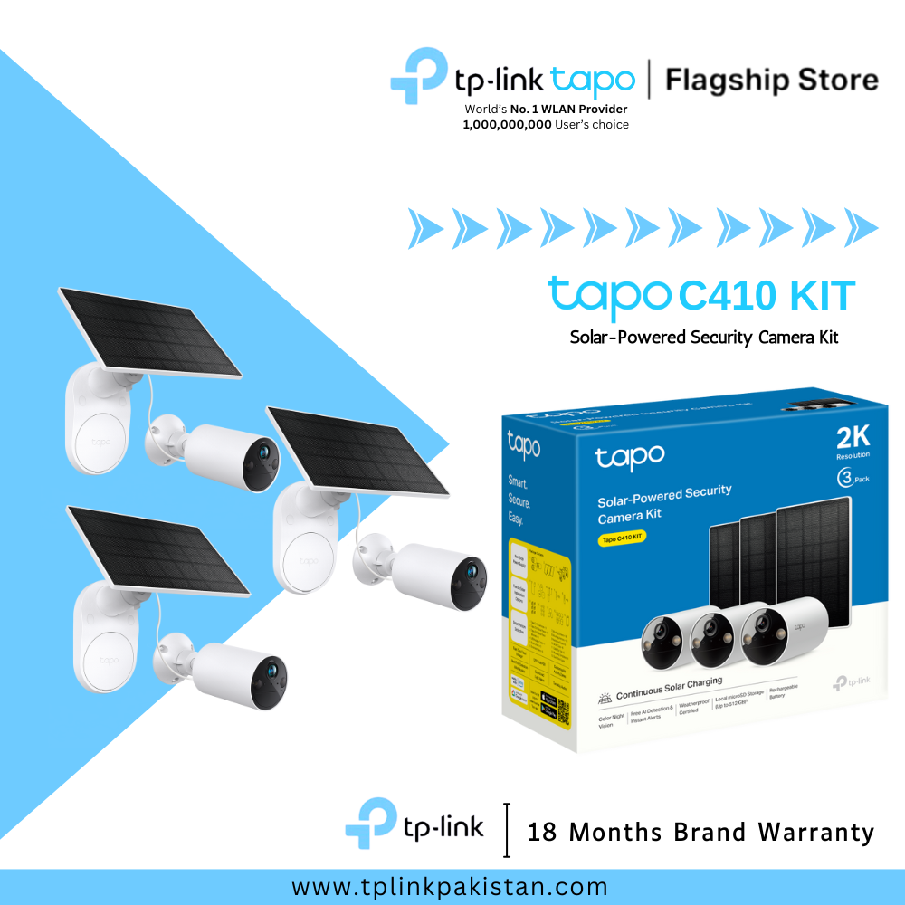 TP-Link Wi-Fi Camera Tapo C410 KIT Solar-Powered Security Camera Kit (3 - Pack)