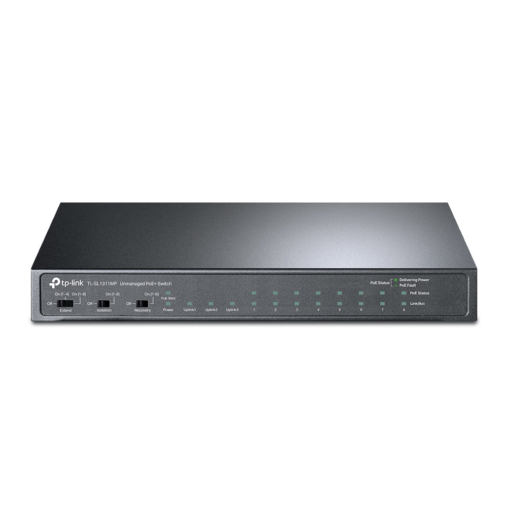 TL-SL1311MP 8-Port 10/100Mbps + 3-Port Gigabit Desktop Switch with 8-Port PoE+